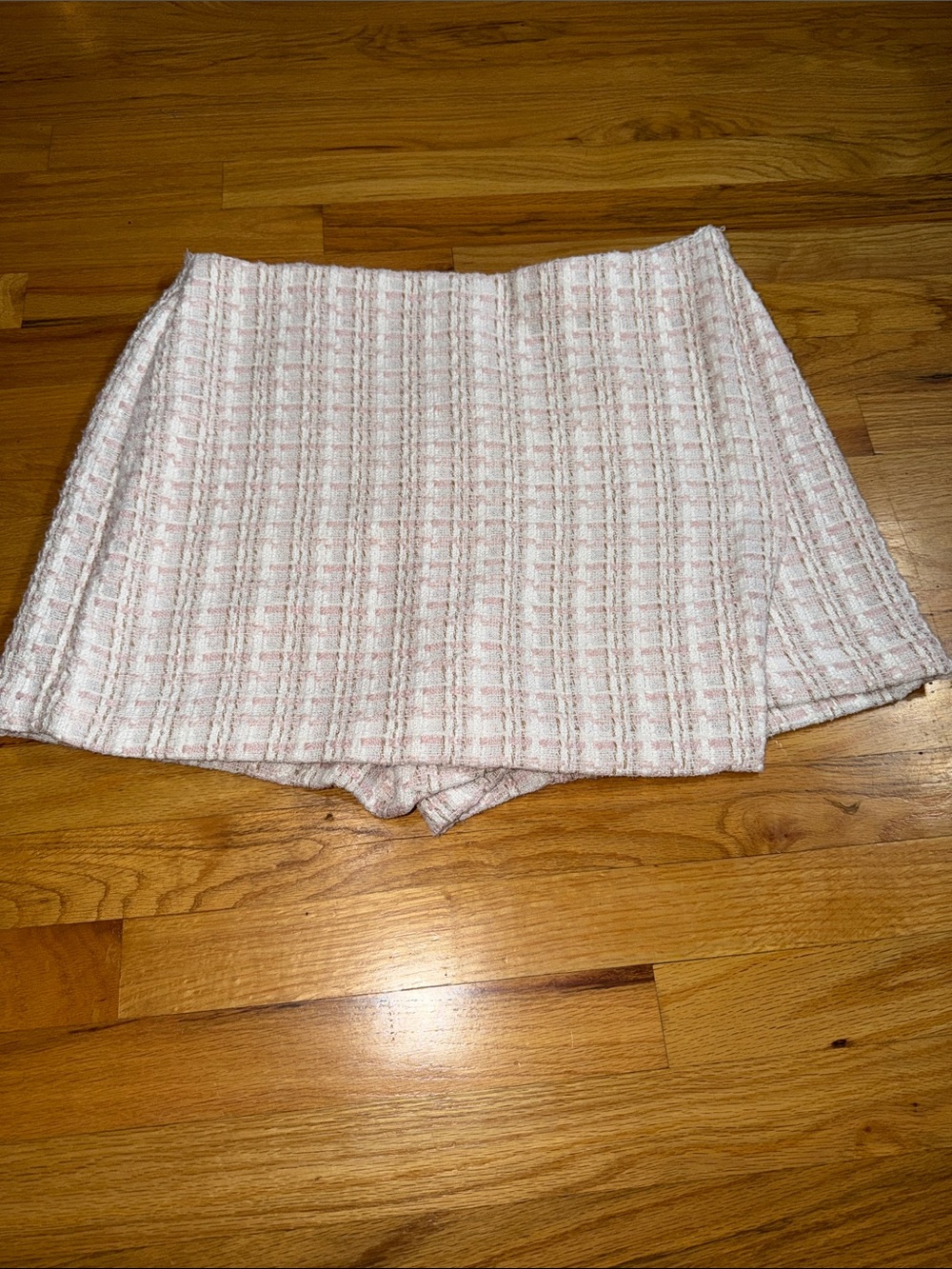 LOFT Pink and White Tweed Skort